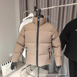正确版本25冬季新款蒙家男士商务立领LOGO刺绣羽绒服保暖百搭潮奢