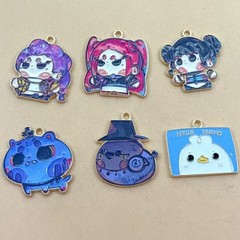 猎魔女团DIY饰品配件材料跨境DIY滴油合金耳环手链吊坠钥匙扣挂件