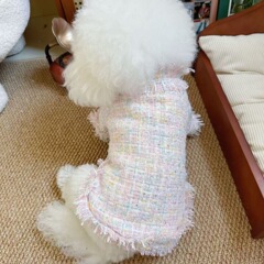 犬服秋冬服猫小香風カーディガン加毛保温小型犬テディペット服