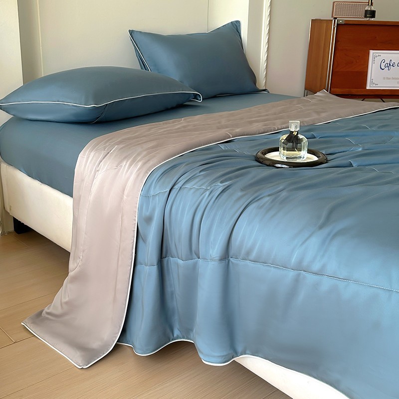 Mother and infant class a 60 LF grade lanjing tencel summer cool quilt air conditioning single double student dormitory summer quilt four-piece set