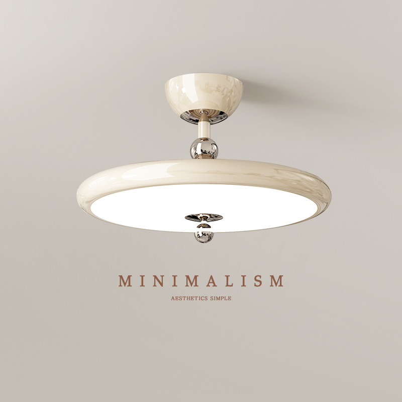 [Seleccionado cuidadosamente] Lámpara de techo de dormitorio principal de alta gama de estilo crema, protección ocular, lámpara colgante francesa minimalista moderna inteligente