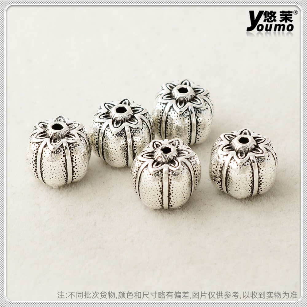 合金镀藏银莲花南瓜隔珠 手链项链手工串珠diy饰品配件藏式隔珠