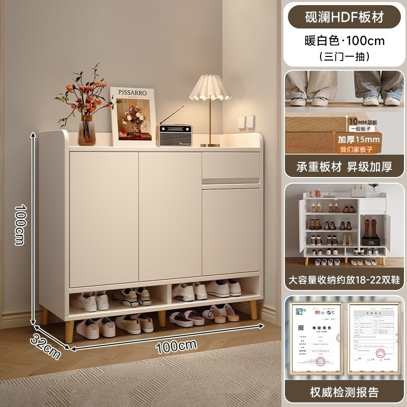 Gabinete de zapatos pequeño puerta estrecha gabinete de almacenamiento interior doméstico integrado contra la pared 2026 nuevo tipo de casa pequeña rack de zapatos de almacenamiento multicapa