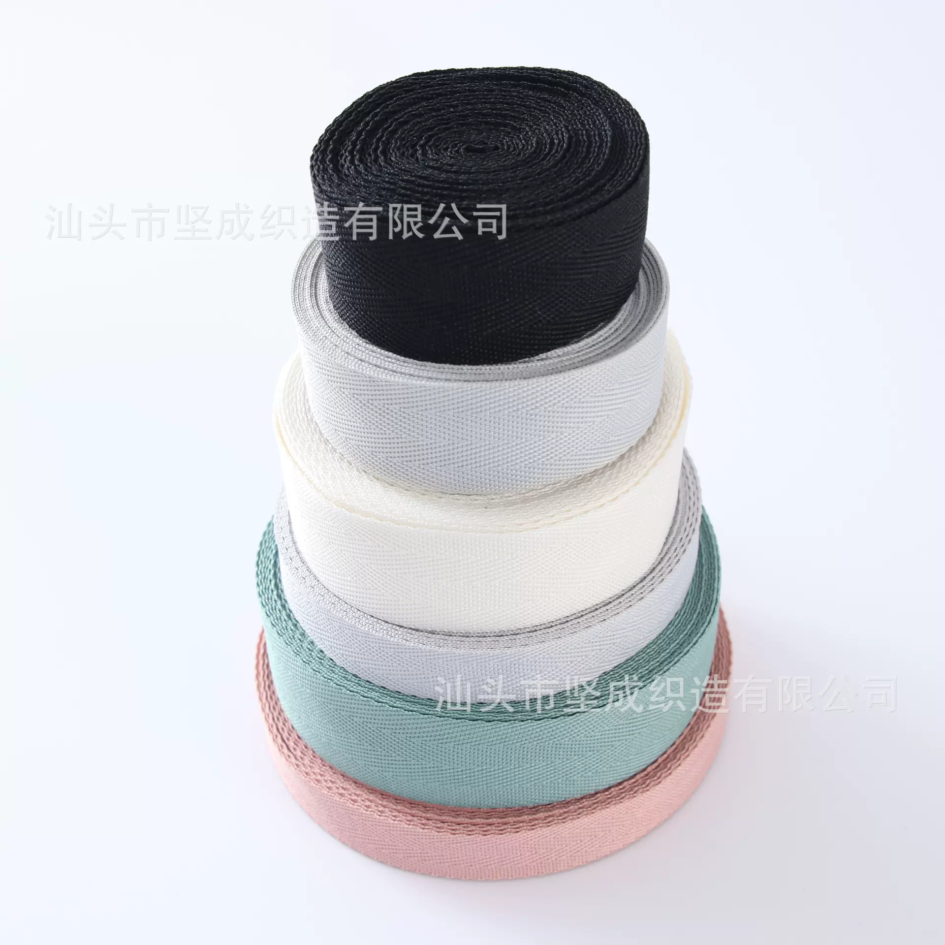 坚成织造 定制涤纶无弹包边人字带 松紧带 加强丈巾书包箱包带