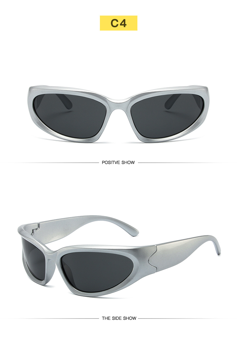 35g Weight Full Frame Glasses Structure Sunglasses Classification PC, UV400 Protection Lens Material Oval Frame Glasses Style Travel Occasion Solid Color Pattern Unisex Gender INS Style Style Grey, Black Color INS Style Solid Color PC UV400 Protection Oval Frame Full Frame Women's Sunglasses 8