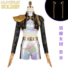 Kpop猎魔女团鲁米cos服 二次元动漫服鲁米黑金打歌服鲁米cosplay