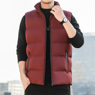 Men's Vest Autumn and Winter New Cross-Border Large Size Men's Winter Vest Cotton Vest Jacket Warm Shoulder Cutting Factory Direct Sale