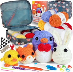 Coopay Crochet suit for Beginners Kids Adult-Cute Penguin, Chicken, Rabbit