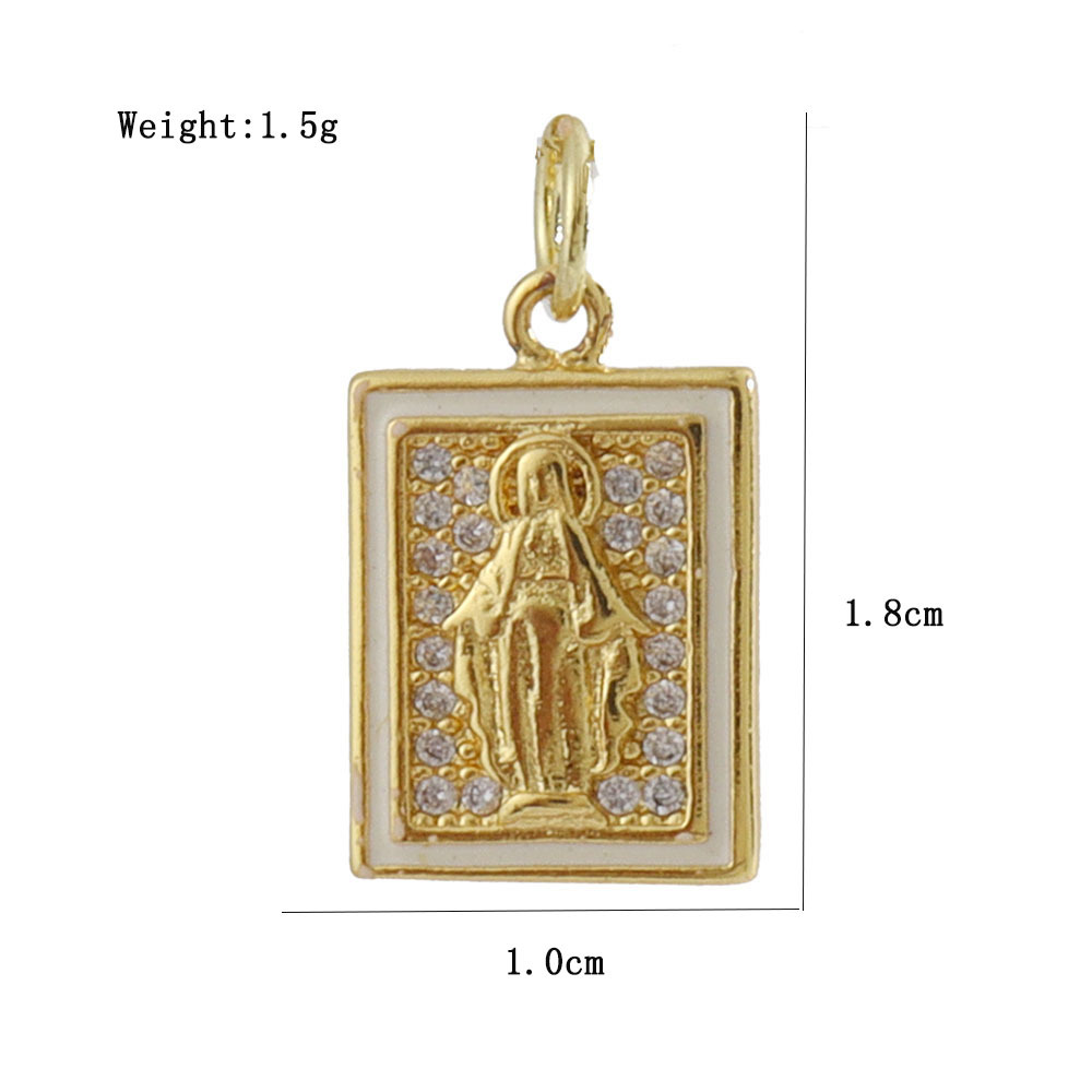 3g Weight Pendant Jewelry Making Type 14*26mm Jewelry Making Size Gold Plated Plating Material Zircon Inlay Material DIY Jewelry Accessories Classification 1 Piece Quantity Copper Material Human, Cross, Virgin Mary Pattern Inlay Design Vintage Style, Religion, Simple Style Style 1 Piece 14*26mm Copper Zircon Gold Plated Human Cross Virgin Mary Pendant 10