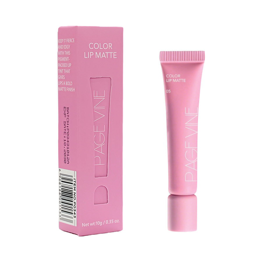 PAGE VINE Soft Foam Light Foam Lip Mud Mat Nude esmaltado labial terciopelo de color transfronterizo duradero