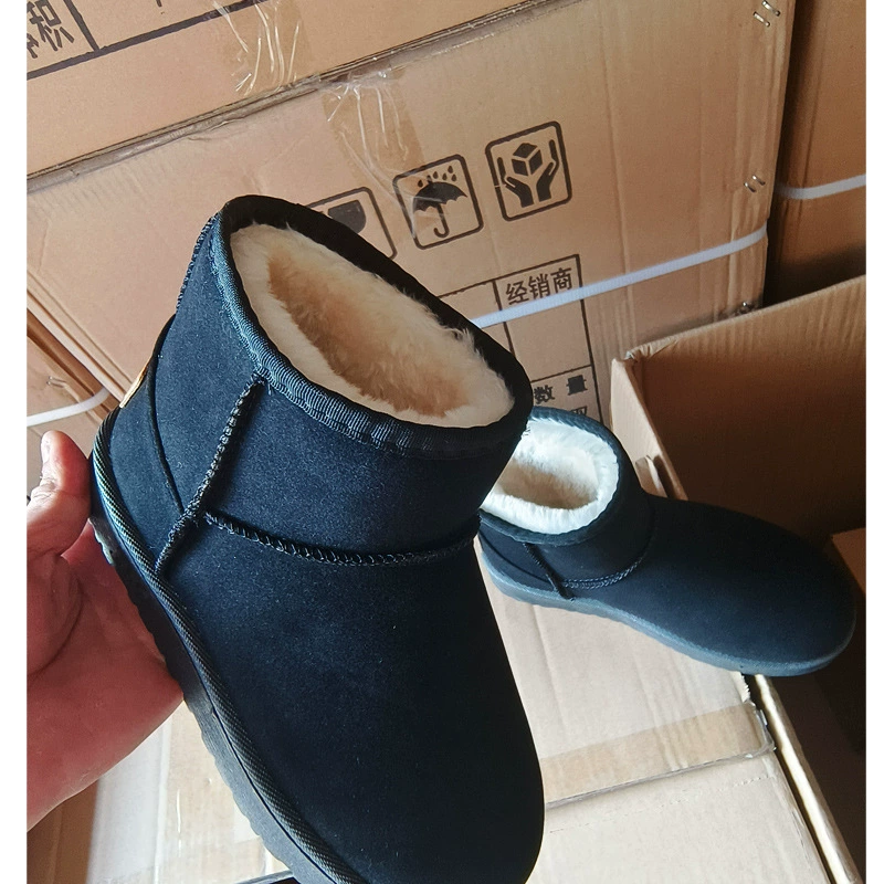 Spot manufacturer 2024 new women's frosted snow boots winter new women's winter shoes women's warm low-top women's cotton shoes
