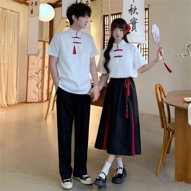 Hanfu Chinese Style Class Clothes suit Junior High School Students Red Song Competition Recitation Chorus Performance Clothes Senior high school Students School Uniform