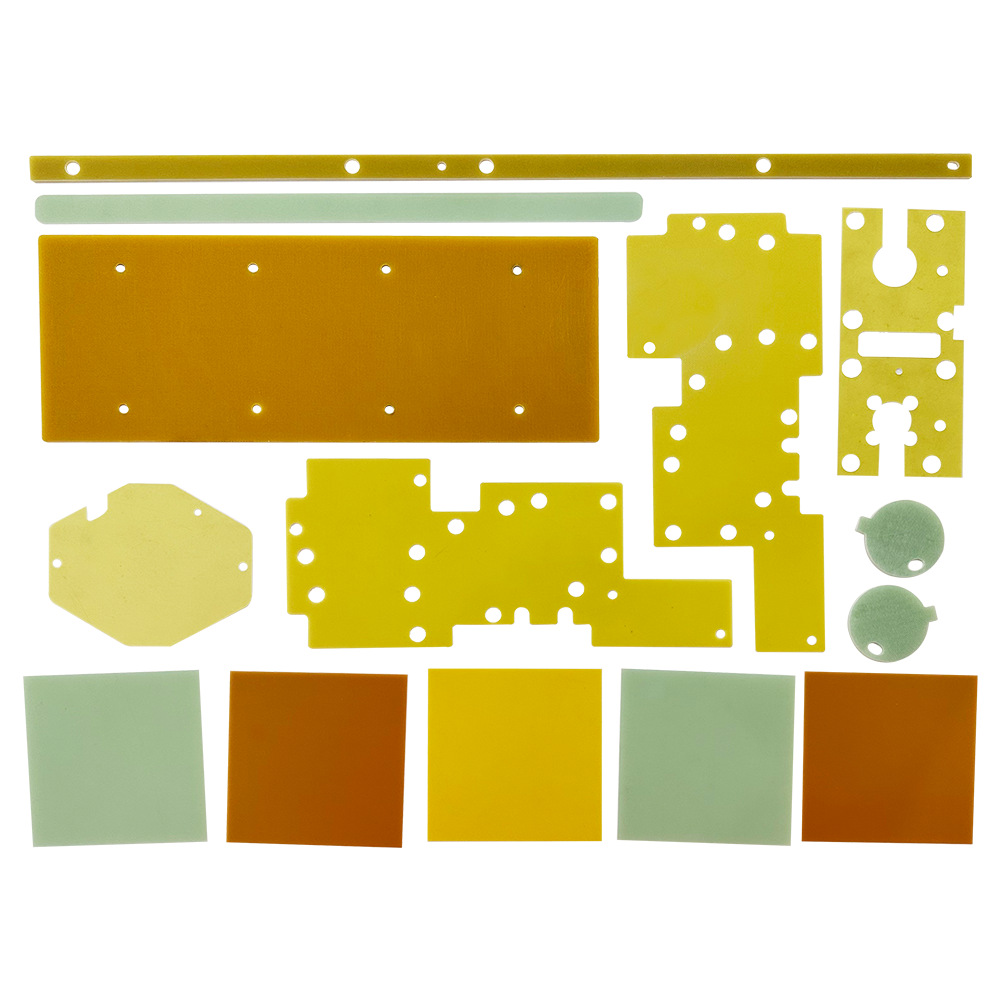 黄色FR-4绝缘板加工新能源锂电池背胶环氧板阻燃层压环氧树脂板