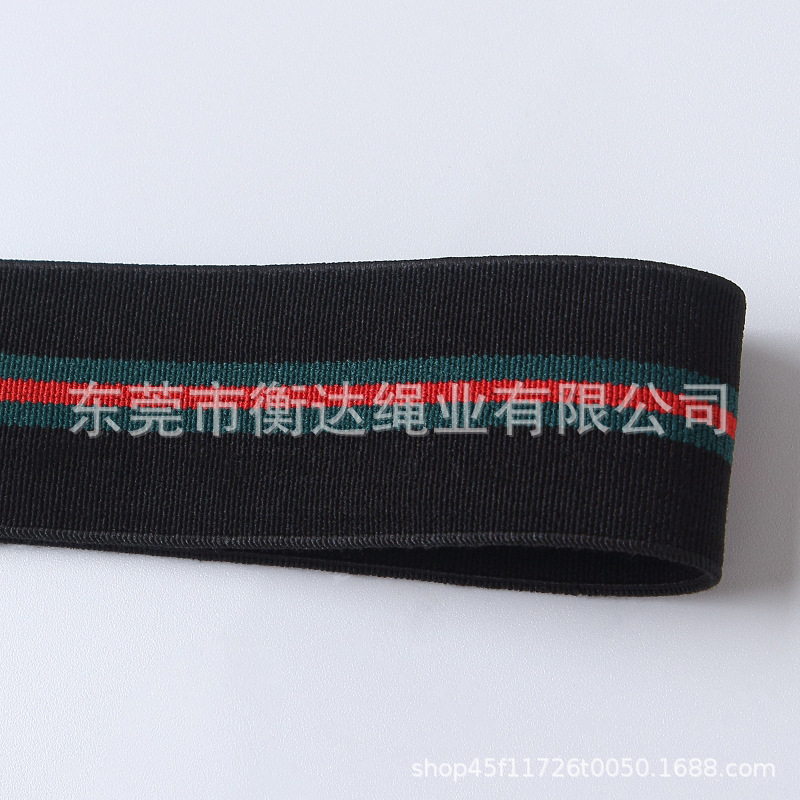 Fábrica en stock de 2 - 5cm de nylon de alta elasticidad correa elástica de rayas de color es adecuado para la cintura lateral de la camiseta de ropa