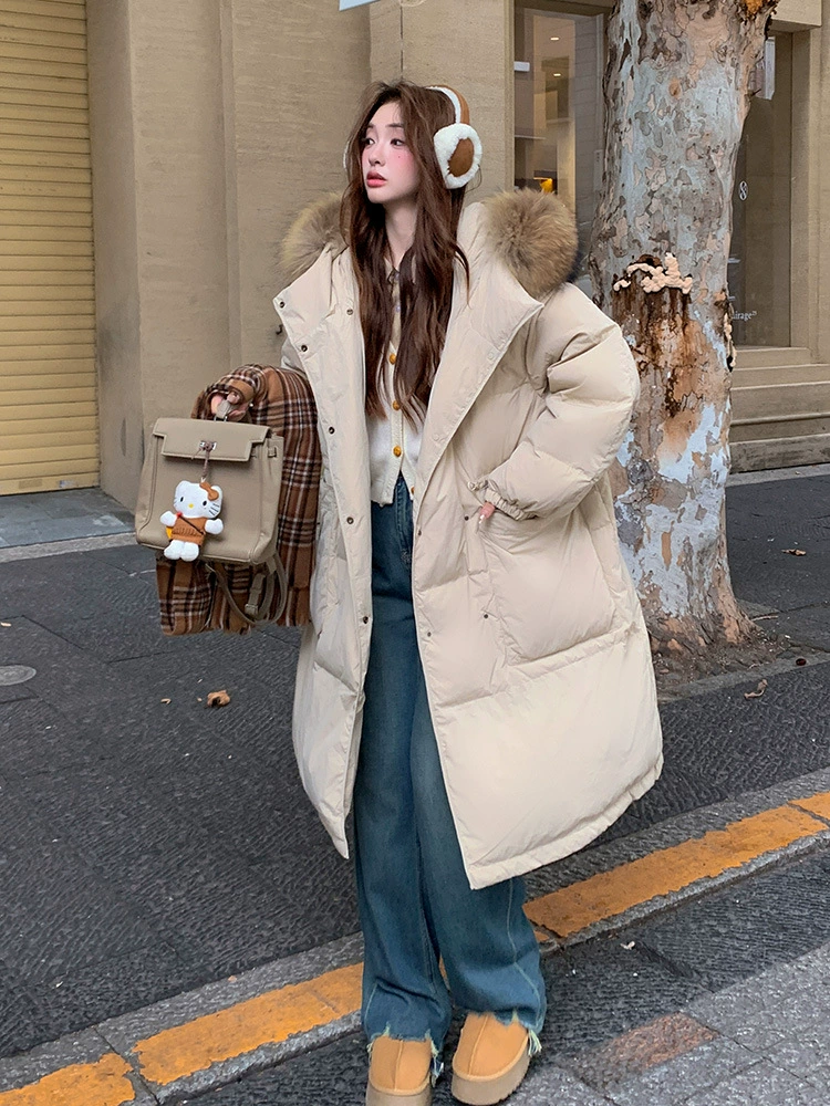 Winter long hoody, down jacket, Korean style, plus size