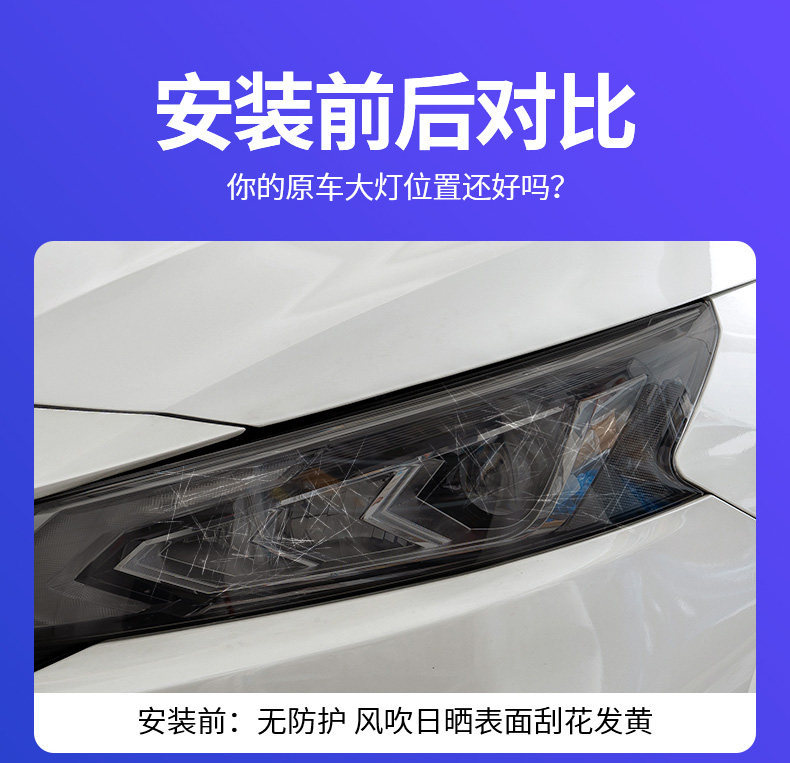 Chery Tiggo headlight protective film, TPU front headlight film for Tiggo 9X 8L 7PLUS, accessories and supplies