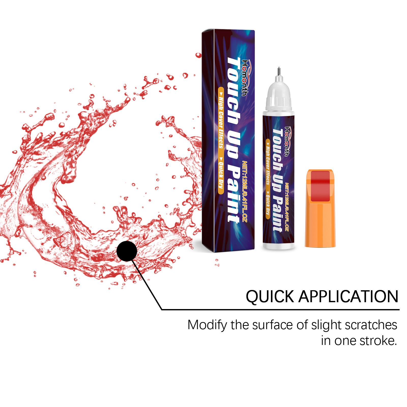 Homonth Red Car Scratch Care Paint Pen Paint Scratch Scratch Care Touch-Up Paint Maintenance Paint Pen