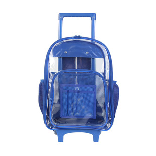 European and American Street Trendy Transparent Pvc Women's Trolley Bag Outdoor Lightweight Waterproof Multi-Functional Luggage Wheeled Backpack