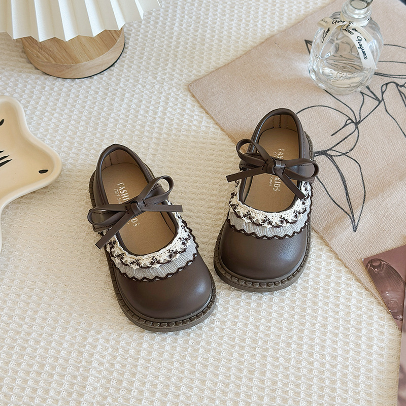 Modas infantiles versátiles zapatos de cuero 2026 nuevo verano niñas encaje arco zapatos princesa zapatos Lefour image 8
