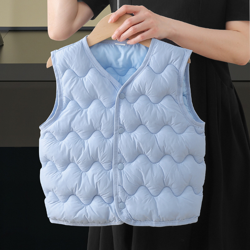 2025 otoño e invierno nuevo estilo ropa para niños chaleco de algodón de plumón para niños chaleco para niños y niñas chaleco cálido para bebés