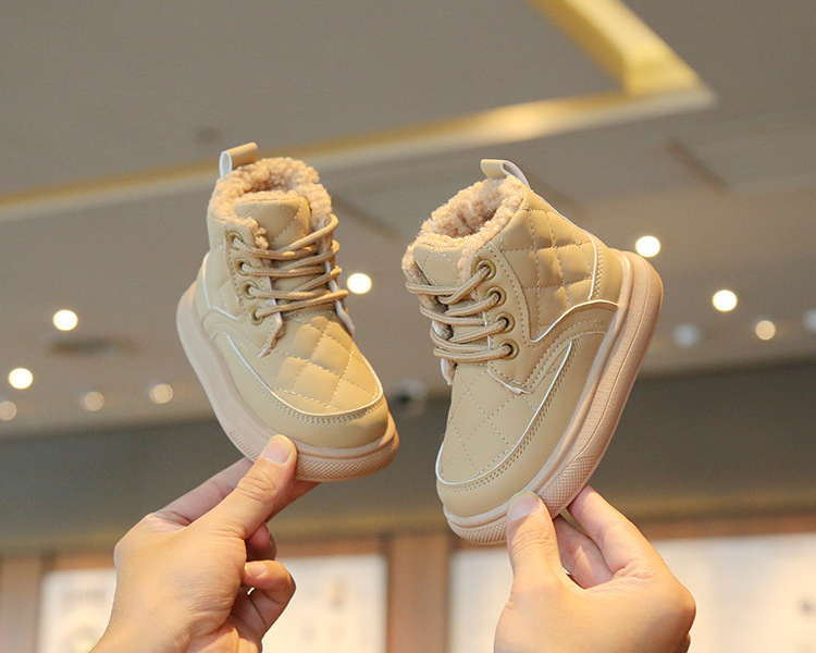 Lasten lyhyet saappaat Talvivauvat pojat ja tytöt Iso puuvilla brittiläinen lampaan turkki pieni ja keskikokoinen lasten_voghion.com