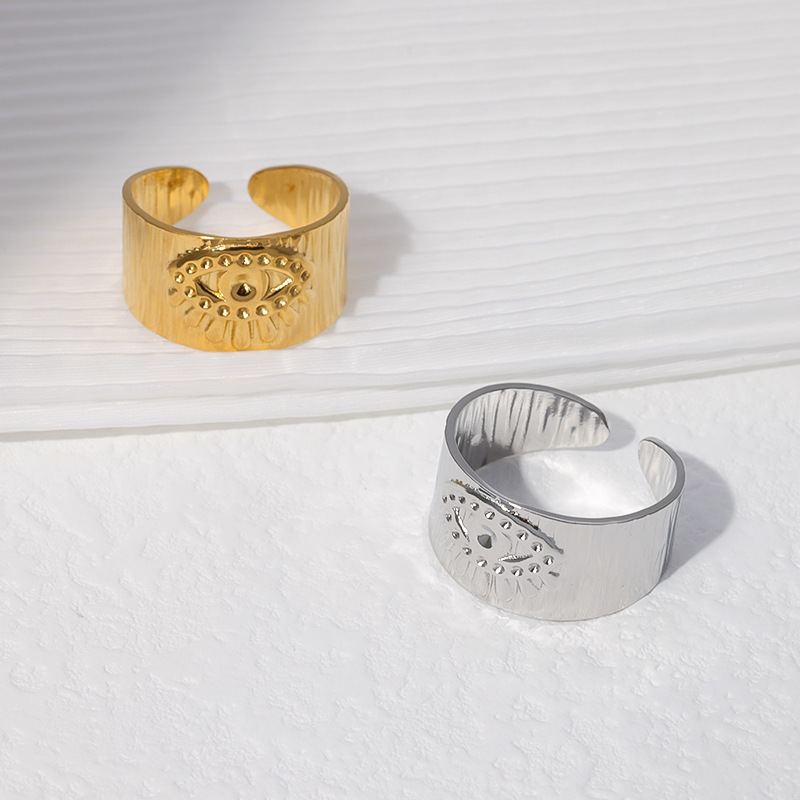 Fashion Devilu0027S Eye Stainless Steel Plating Open Ring 1 Piece