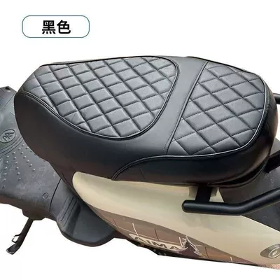 Electric Vehicle Thickened Waterproof Seat Cushion, Scooter Motorcycle Warm and Wear-Resistant Comfortable Pressure-Relieving Seat Cover for All Seasons (Motorcycle cushion) - solid-color-stitching-pure-black-small-size-50-56cm