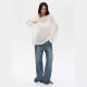 2025 Spring and Summer New Hollow Sweater Women's European and American Ins Soft Loose Knitted Long Sleeve Overalls Cross-border Hot Sale