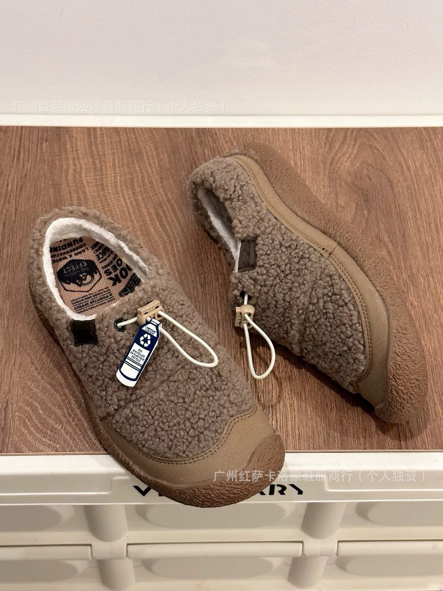 Zapatos Pitian transfronterizos de otoño y invierno SLIDE Cohn cordero zapatos de mujer calentados zapatos de lana al aire libre