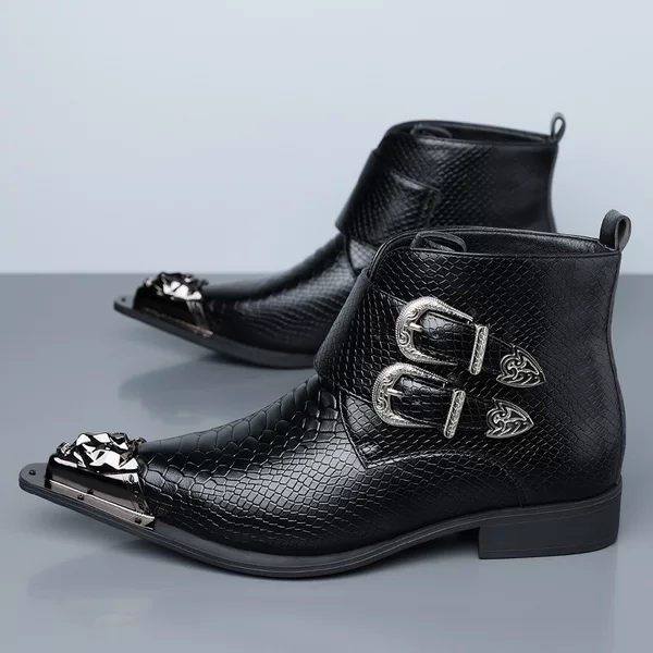 Amazon's Popular Cross-Border British-Style Pointed-Toe Dress Fashion Men's Leather Chelsea Boots - 25723