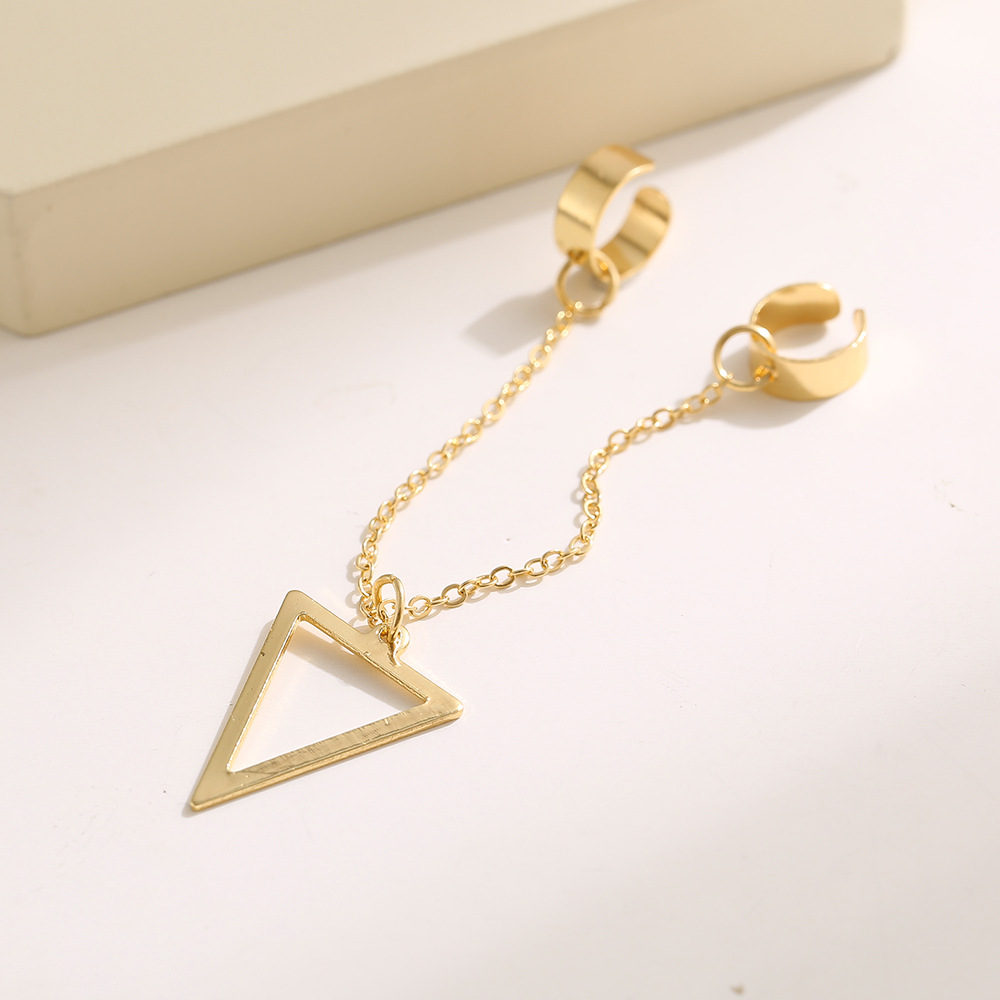 Rétro Triangle Alliage Placage Pas D'incrustation Des Boucles D'oreilles display picture 3