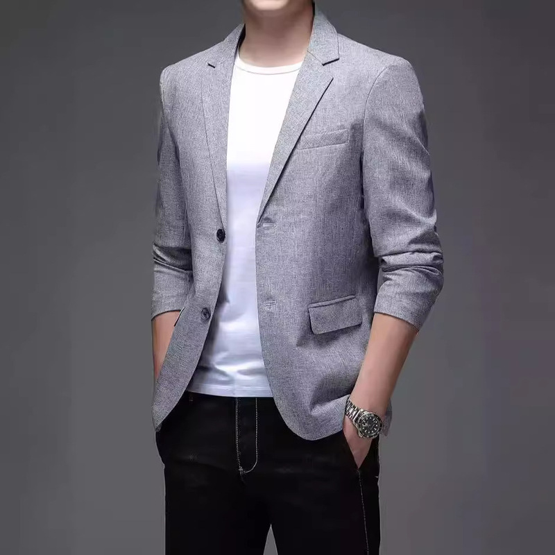 Spring and Autumn High-end Men's Casual Small Suit Korean Style Slim-fit Dress Handsome Trendy Plaid Western Jacket for Men Spring and Autumn High-end Men's Casual Small Suit Korean Style Slim-fit Dress Handsome Trendy Plaid Western Jacket for Men