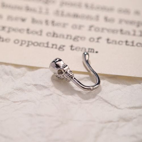 Gute Cross-Border New Skull Head Piercing-Free Nose Clip, European and American Trend Copper Inlaid Zirconia False Nose Ring U-Shaped Piercing Accessory