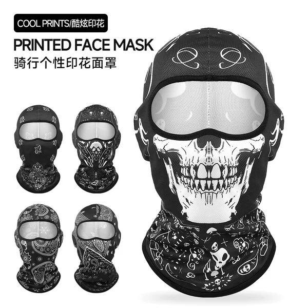 Cross-Border Ruidong New Product Halloween Skull Mask Mesh Breathable Hood Funny Personalized Printed Cycling Mask