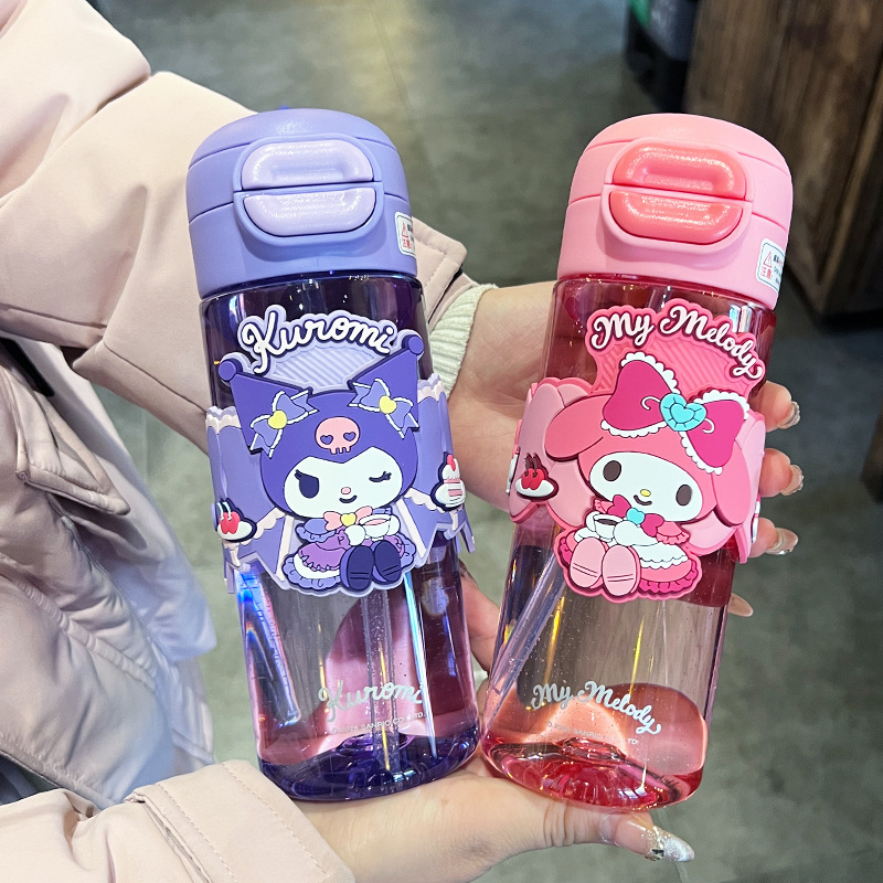 サンリオ子供用コップ女の子学校用ストローカップ小学生高温ダブルドリンク転倒防止ポット夏|undefined