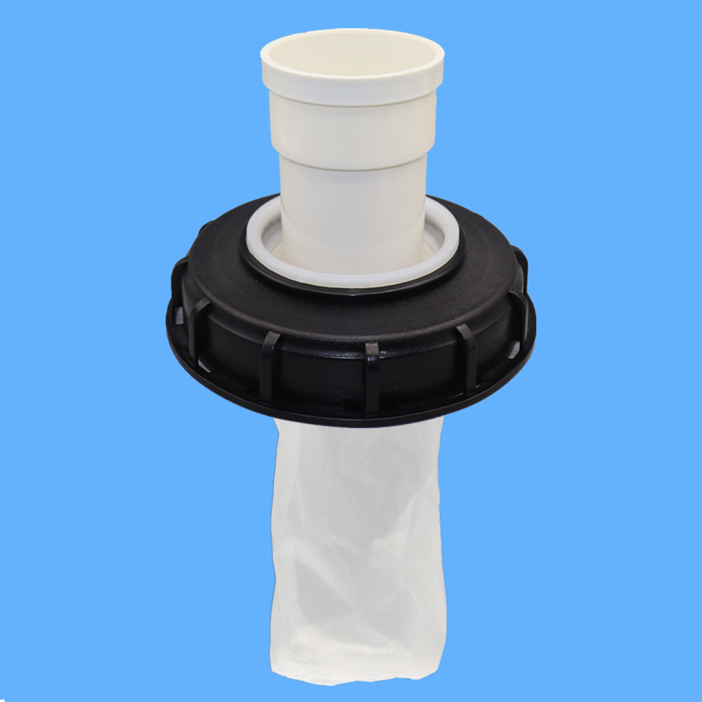 DN75 Barril de tonelada IBC transfronterizo DN110 Cubierta de filtro de plástico Cubierta de filtro 163mm con malla de filtro Cubierta de barril DN150