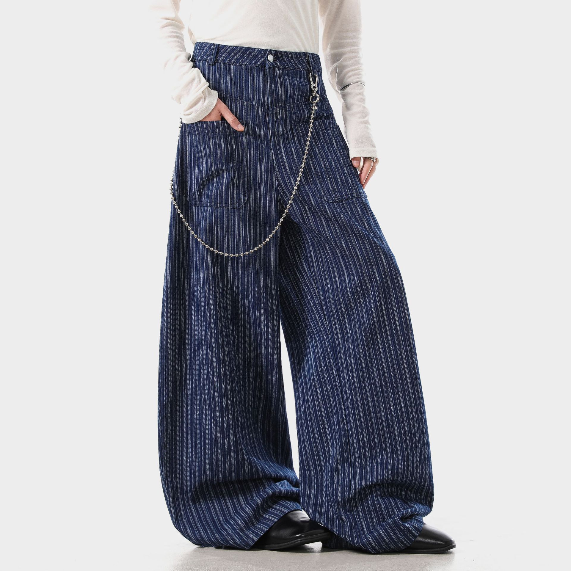 American Retro Old Money Style Men's Loose Wide-Leg Versatile Drape Casual Pants Niche Trendy Brand Suit Pants