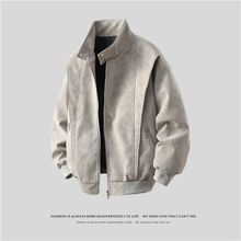 数据款美式复古棒球领休闲美拉德水洗皮衣JK2581