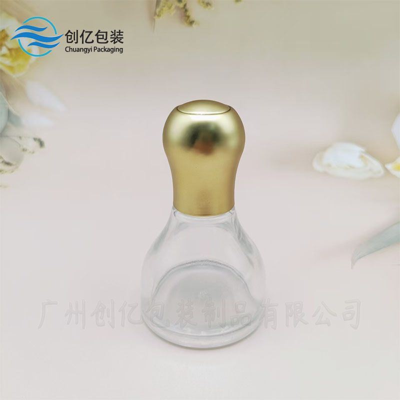透明光瓶精华原液滴管按压玻璃瓶 30ml 印章玻璃滴管瓶