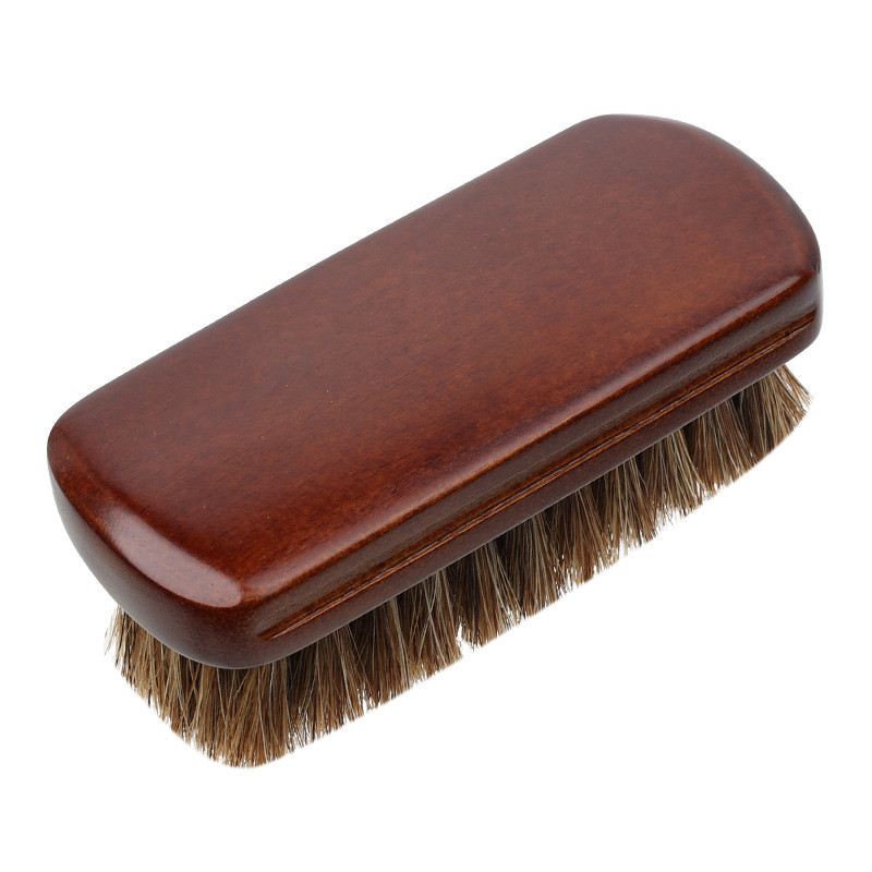 Cepillo de pelo de caballo Yingte, pulido de aceite, eliminación de polvo, cepillo de zapatos de cuero de piel suave, cepillo de limpieza de melena de madera maciza para el hogar, cepillo de zapatos