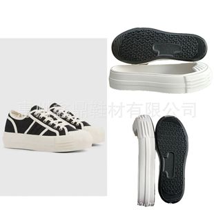 Factory Direct Sales New Rubber and Plastic Foam Two-Color Sole Lightweight Casual and Comfortable Sports Sole Non-Slip Wear-Resistant Sole