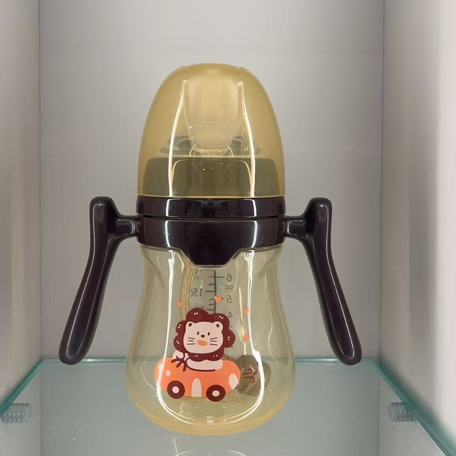 Chupete de un bocado en caja inglesa 180/240/280ml estilo simple con mango biberón PP con pajita