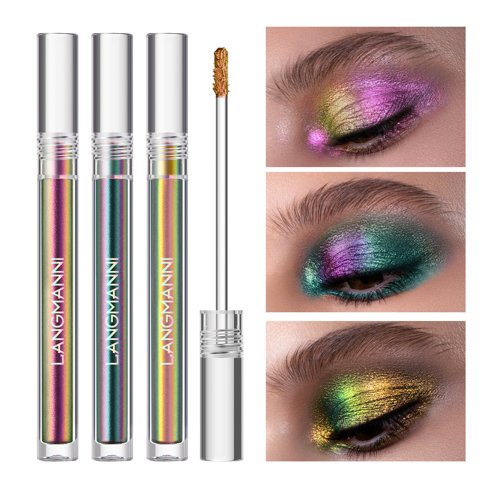 Langmanni Single Chameleon Liquid Eyeshadow shines with eyeshadow liquid eye makeup Application Scenario