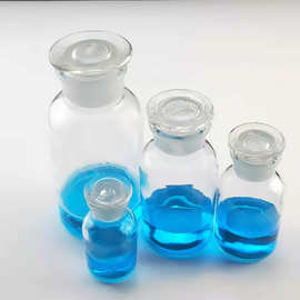 厂家直供各种规格白细口瓶广口瓶磨口试剂瓶加厚玻璃瓶