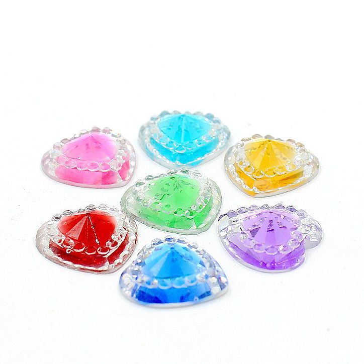 眉心面贴满天星 12mm桃心爱心形鱼鳞片平底树脂钻梅花彩钻饰品