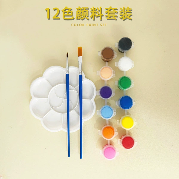 Painted materials set, pigment brush, DIY, 12 colors