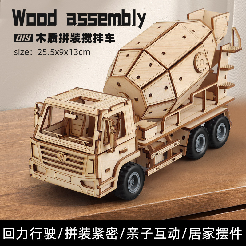 목재 조립 풀백 시멘트 믹서 트럭 6808