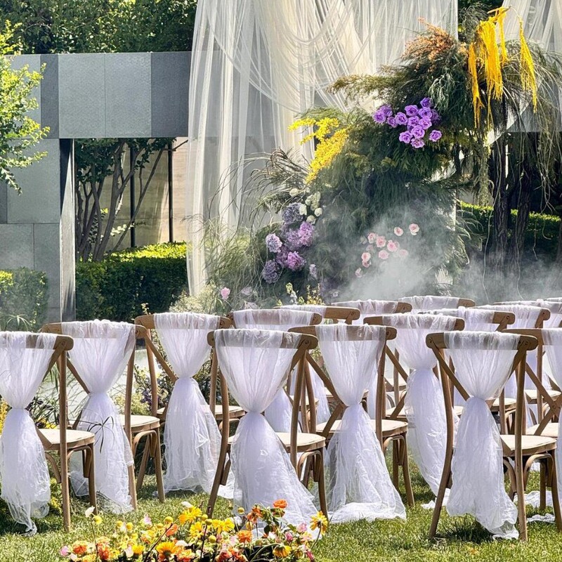 Outdoor Wedding Dopamine Chair Back Gauze Swiss Gauze Graduation Season Ceremony Kindergarten Wedding Chair Decoration White Gauze Outdoor Wedding Dopamine Chair Back Gauze Swiss Gauze Graduation Season Ceremony Kindergarten Wedding Chair Decoration White Gauze