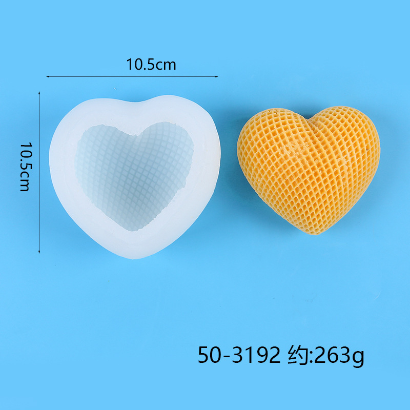 Molde de silicona 3D estéreo con forma de corazón tejido para velas aromáticas de coche con forma de flor de corazón DIY para el Día de San Valentín