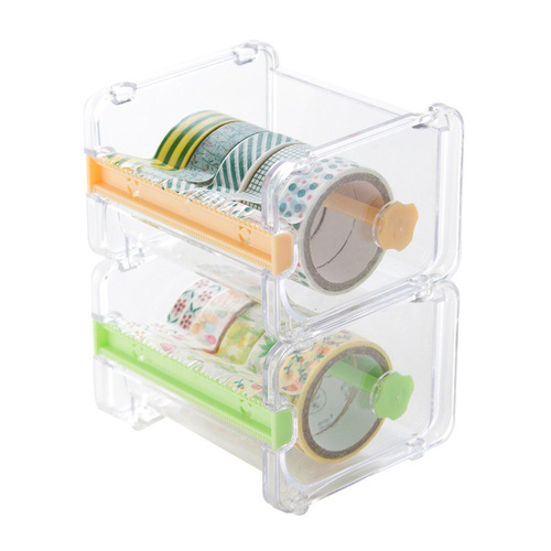 Special creative cutter for Japanese paper tape, office stationery repackaging account, transparent tape base storage cutter box
